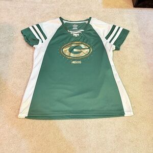 Majestic Green and White Short Sleeve Tee Green Bay Packers